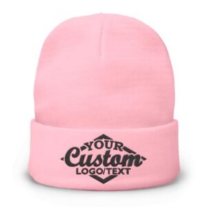 Pink color knitted hat